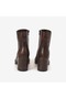 Women's 8cm Rubber Sole Zippered Genuine Leather Boots 0824 - 4