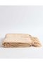 Beige Chenille Throw With Metallic Yarn - 2