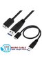كابل USB 3.0 بطول 40 سم من النوع A إلى Micro B عالي السرعة يصل إلى 5 جيجابت في الثانية لنقل البيانات للأقراص الصلبة الخارجية المحمولة - 2