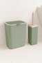 Flip 2-Piece Bathroom Set Trash Can Toilet Brush Green Color 6 Liters