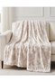 Beige Floral Jacquard Blanket 200 × 220 cm - 2