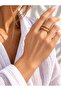 Bone Formed Stone Gold Adjustable Ring - 3