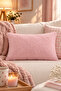 Plush (Rabbit) Rabbit Rectangular Throw Pillow Cover Pink 30X50 cm - 3