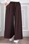 Pocketed Elastic Waist Skirt Trousers Brown - 2