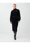 Black Stand Collar Zippered Long Sleeve Lace Jacket - 2