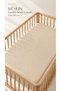 Muslin Elastic Baby Bed Sheet 100% Cotton Soft Textured Crib Sheet Beige - 6