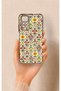 Redmi Note 11S Compatible Tile Tulip Patterned Silicone Case