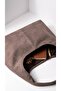 Suede Casual Zippered Hand and Shoulder Bag - 4