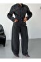 Women's Wide Leg Loose-Fit Jeans Overalls with Chest Pockets and Snap Fasteners - 3