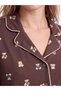 Bear Patterned Women's Pajama Set (W6) - 3