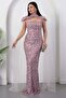 Strapless Neckline Sequined Evening Dress with Bolero Ecr5683 - 5
