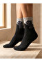 Women's 2-pack cat print ankle socks - black mix - 3