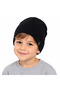 Unisex Siyah Düz Basic Çocuk Bere
