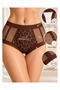 5-Piece Women's Leopard Patterned Tulle Detailed Panties Set, with Cotton Inner Lining - 3