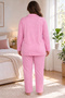 Milan Fabric Front Buttoned Long Sleeve Large Size Women's Pajama Set 3499 - 5