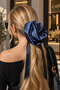 13 cm Season's Trend Large Satin Rose Hair Clip – Stylish Hair Accessory with Long Ribbon