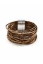 Sparkling Stripe Detailed Mixed Coffee Magnet Bracelet