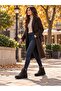 Mirella Brown Women's Stoned Fur Lined Smart Lace-Up Zippered Comfortable Mother Boots - 8
