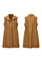 Front Zipper and Snap Detail Waist Drawstring Vest 710032 Camel - 2