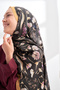 Floral Archive Rosalie Pattern Shawl - Gold - Black