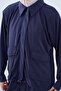 Women's Adjustable Waist Double Pocket Hidden Zipper Suit Navy Blue - 5
