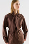 Shirt with Fular Collar Brown - 7