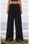 Women's Elastic Waist Wide Leg Draped Trousers Mta024 - 3