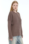 Mink Women's 100% Cotton Hair Knit Patterned Crew Neck Oversize Knitwear Sweater Trist-6169 - 4