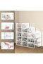 12 Pack Stackable Clear Shoe Storage Boxes, Plastic Shoe Organizer with Front Opening Door, Space-Saving Shoe Containers for Closet & Entryway - 4