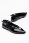 Large Size Women's Ballerinas with Black Patent Leather Buckle and Pointed Toe - 3