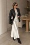 Cream Satin Long Skirt - 3