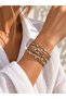 Metal Sequin Detailed Design Beige Magnetic Bracelet - 3