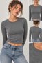 Women's 100% Organic Cotton Crew Neck Basic Long Sleeve Body Slim Fit - 3