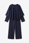 Asymmetrical Cape Suit 202715 - Dark Blue - 4