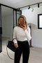 Long Sleeve Ribbed White Blouse