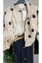 Women's Polka Dot Zippered Bomber Jacket - 5