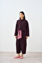 Women's Shirt Collar Button Detail Jacket Suit Plum - 2