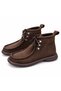 Women's Lace-Up Fur-Lined Ankle Boots – Thick-Soled Casual Winter Boots - 6