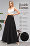 Women's Dauble Stylish Thick Crepe Fabric Long Skirt with Pattern