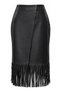 Tasseled Leather Skirt