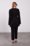 Buttoned Front Jacket with Belt Detail 510159 Black - 4