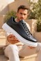 Zrk-X49 Premium Black and White High Sole Lace-Up Men's Classic Shoes