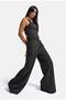 Women's Anthracite W6-1 Palazzo Fit Stone and Lace Detailed Design Trousers - 3