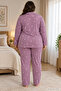 Milan Fabric Front Buttoned Long Sleeve Large Size Women's Pajama Set 3499 - 5