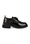 Women's Shoes 26K-3280 Brown Patent Leather Snake Patterned Metal Buckle Thick Sole Comfortable Daily Wear - 2