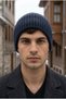 Men's Navy Blue Winter Siberian Beret Soft Wool Textured Windproof Folded Beret - 6