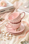 4 Piece 2 Person Striped Porcelain Coffee Cup Set 100 ml - 3