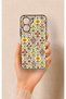 Vivo Y16 Compatible Tile Tulip Patterned Silicone Case