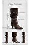 Artı-Artı001/Lm-1543 Women's Daily Thin Heeled Short Pull-On Brown Leather Boots - 2
