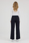 High Waist Pleated Palazzo Pants with Belt and Elastic Fabric - 7